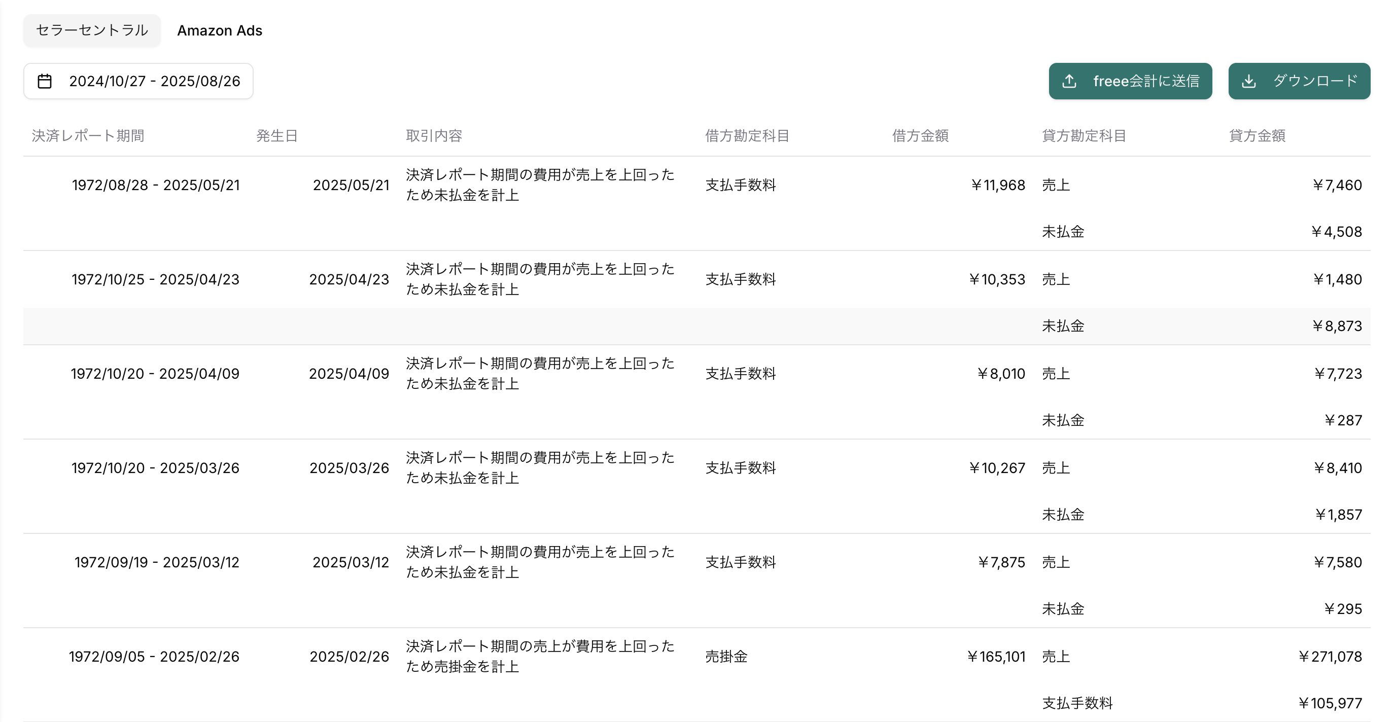 複式簿記仕訳帳